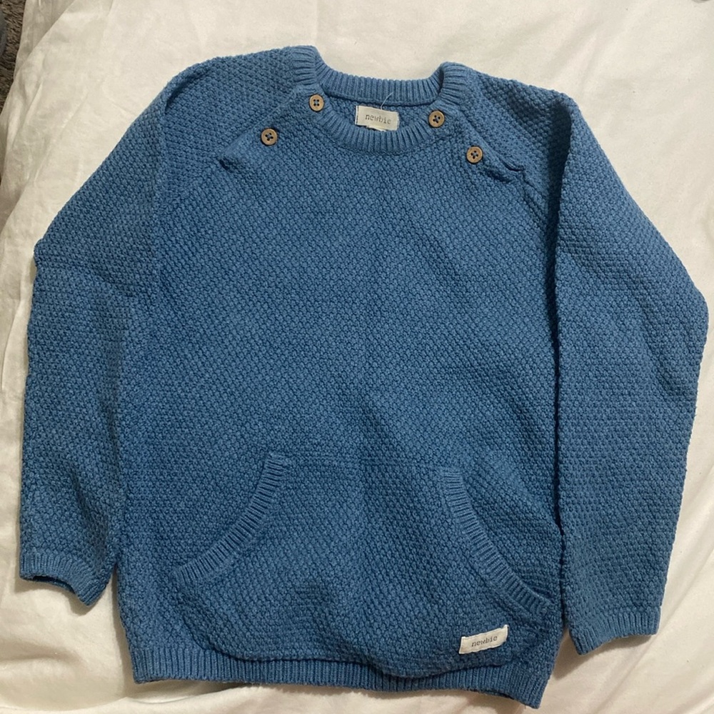 Newbie Blue knit sweatshirt 100% cotton Size: 2T-4T